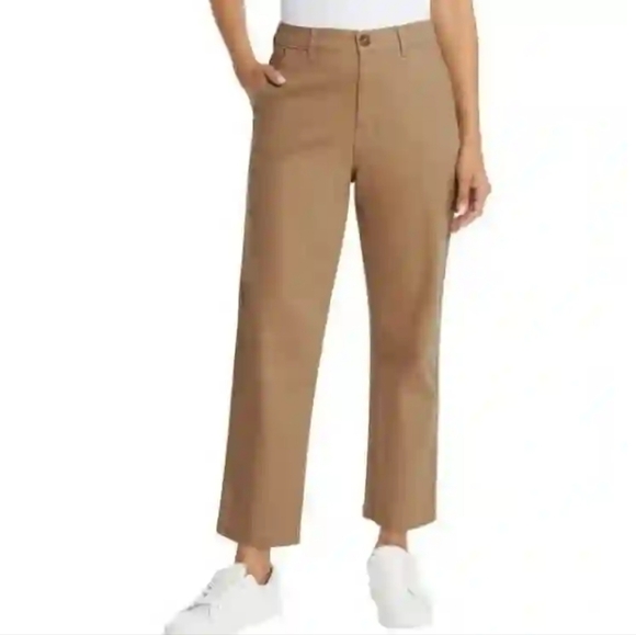 G.H. Bass & Co. Ladies' Chino Pants Ankle Length, Brown - Picture 1 of 7
